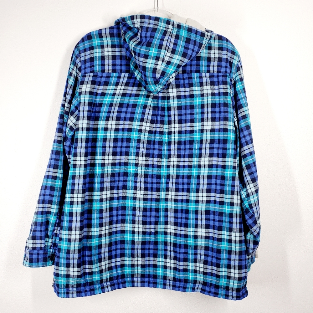 L.L. BEAN FLEECE LINED FLANNEL SHACKET - GUC - Picture 2 of 10